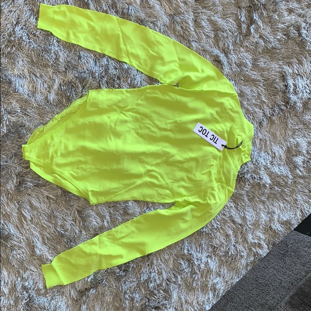 Neon turtleneck Long sleeve sheer bodysuit.